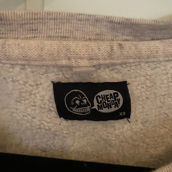 Cheap Monday Cropped Black & Grey Sweater - Picture 3 of 3